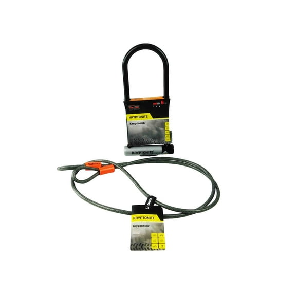 Kryptonite KryptoLok Series 2 LS FlexFrame-U bracket and 1007 7ft Looped cable