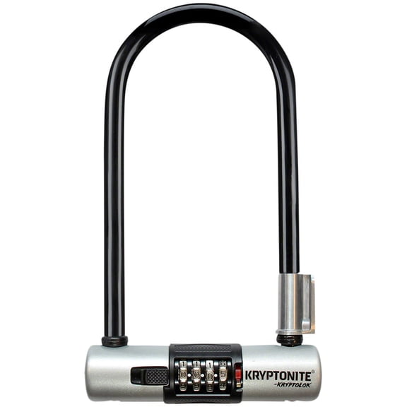 Kryptonite Kryptolok Combo Std, U-Lock, Combination, 102x229mm, 4x9", Thickness in mm: 12.7mm, Black