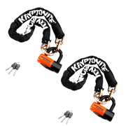 Kryptonite New York 1213 Evolution 10.5 Pound Cinch Ring Chain & Lock Combo - 4.25 ft Long 14 mm Steel Chain & Disc Lock with Keys for Bicycles; E-Bikes; Motorcycles; Scooters 999546
