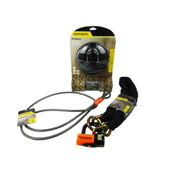 Kryptonite Stronghold 710 7 ft Looped cable NY Noose 1213 4.25 ft w/Disc Lock
