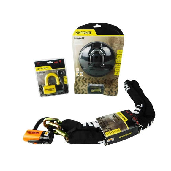 Kryptonite Stronghold Series 4 Disc Lock Yellow Chain 1217 5.5 ft w/ Disc Lock