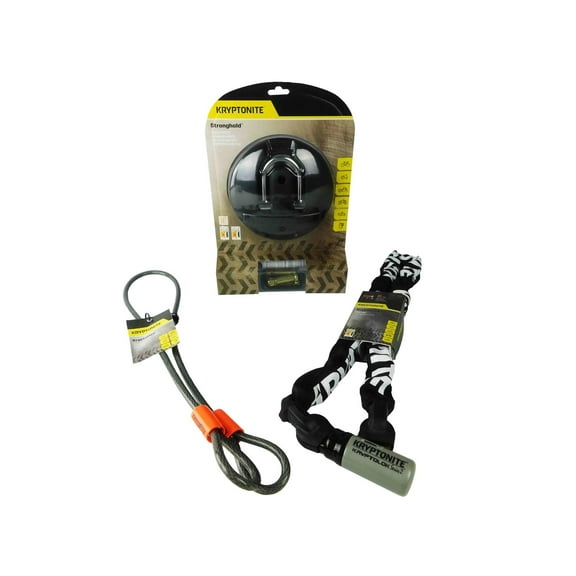 Kryptonite Stronghold and 410 4ft Looped Cable Series 2 912 4ft Integrated Chain