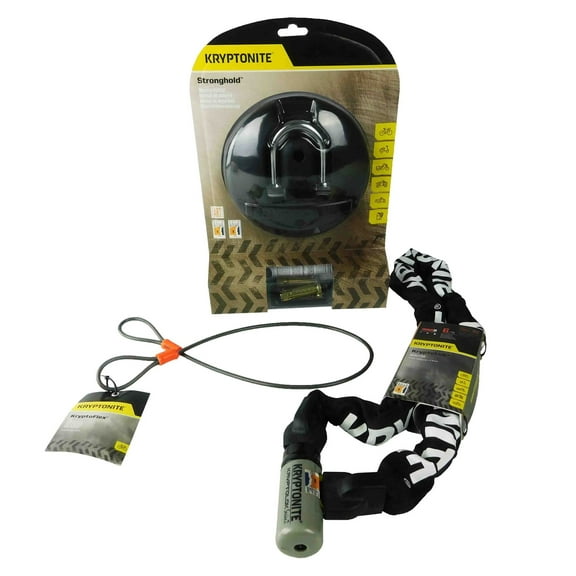 Kryptonite Stronghold and 525 2.5 ft Looped Cable Series 2 912 4 ft Integrated