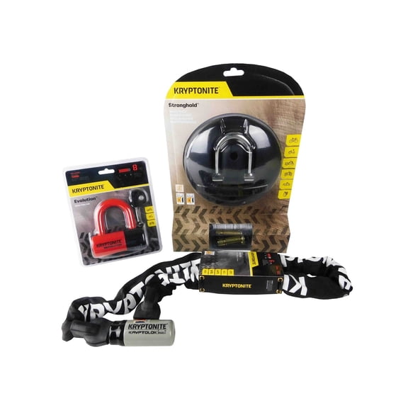 Kryptonite Stronghold with E4 Black Disc Lock and 912 4ft Integrated Chain