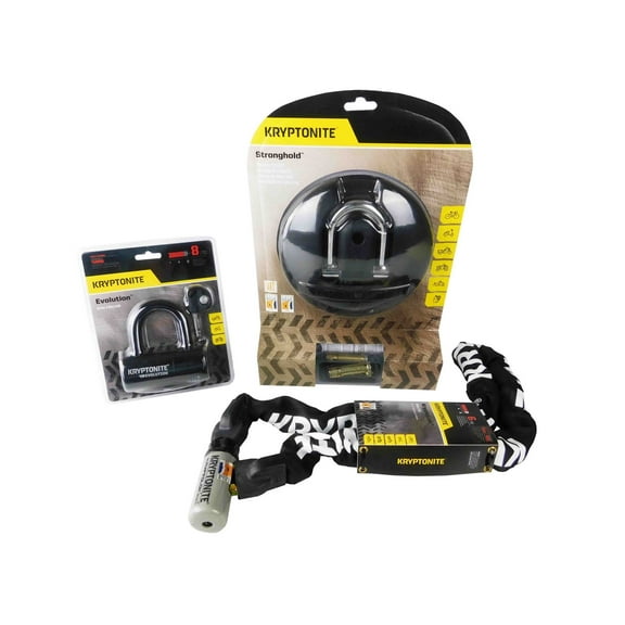 Kryptonite Stronghold with E4 Black Disc Lock and 912 4ft Integrated Chain
