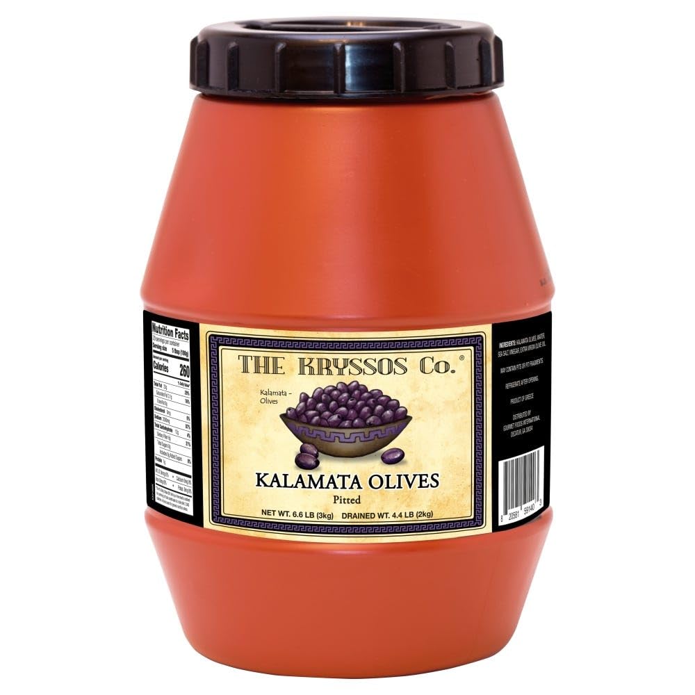 Kryssos Kalamata Olives Pitted Mini Keg 4.4lb