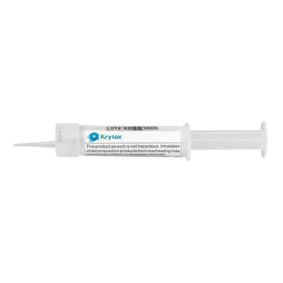 Krytox 0.5 oz., Syringe, Synthetic, White GPL-407