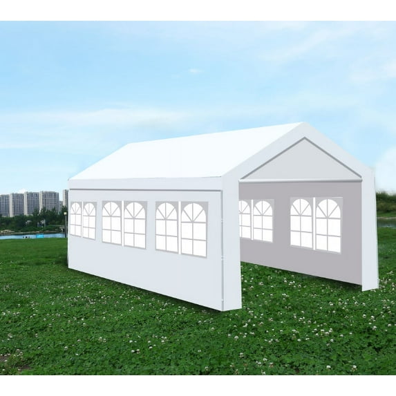 Kselythan 10x20x9 Feet Sunshade,Sidewall Carport,Portable Garage,Heavy Duty Car Canopy,With Removable Sidewalls Doors And Roll-up Ventilated Windows,For Car Truck Boat Party Storage