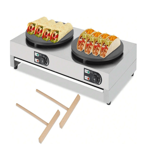 Kselythan 16"Crepe Maker,1500W Commercial Electric Crepe Maker With Includes Batter Spreader and Temperature Control,Cast Iron Cooking Surface,Nonstick Griddle,Stainless Steel Base for Crepes,Pancakes