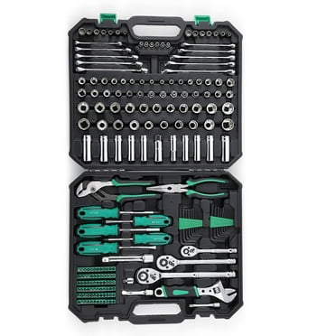 Kselythan 213 Piece Mechanics Tool Set Socket Wrench Set, Plastic Storage Case with Auto Repair Hand Tool Kit Household Hand Tools Wrench Tool Box Set