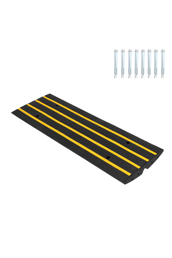 3 FT Rubber Driveway Curb Ramp, Heavy Duty Low Profile Slope Ramp, Anti-Scratch Threshold Access Ramp for Vehicles, Scooters and Motorcycles