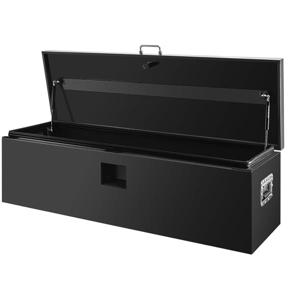Kselythan 30 in Black Steel Tool Box, Heavy Duty Truck Bed & Trailer Tongue Storage Box, Waterproof Chest with Side Handle for Pickup, RV and Trailer