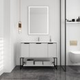 thumbnail image 1 of Kselythan 48" Bathroom Vanity With Undermount Ceramic Basin,Freestanding Bathroom Cabinet,With Resin Sink And Storage Drawer Doors,Bathroom Cabinet (Rock Grey/White/Navy Blue), 1 of 9