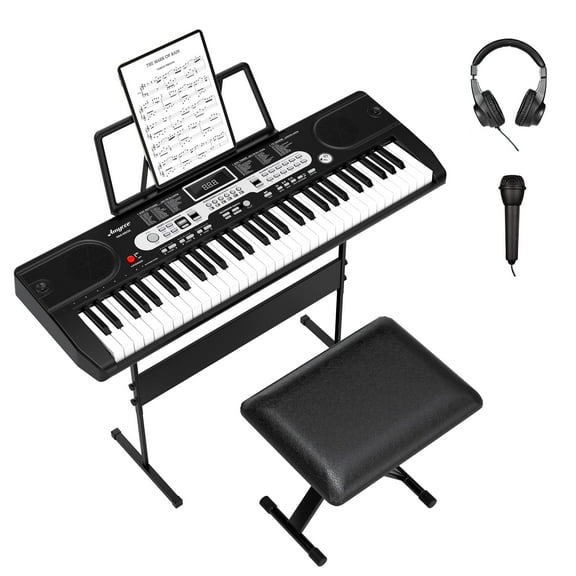 Kselythan 61-Key Portable Keyboard (BST8602),Portable Electric Piano,Digital Piano Keyboard,with Full Size Keys, Music Stand,MIDI, Piano Bag,for Beginners, Teens, Adults,Black