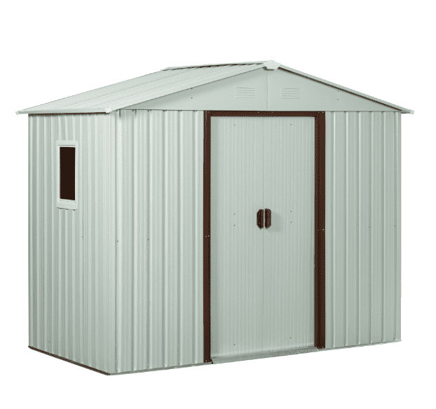 6ft x 6ft Outdoor Metal Storage Shed with Metal Floor Base ,With window