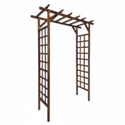 Kselythan 7 Ft Fir Wood Garden Arbor Trellis, Arched Top Wooden Plant Trellis Stand, Outdoor Archway for Climbing Vines, Wedding Ceremony & Christmas Decoration for Yard, Lawn & Backyard