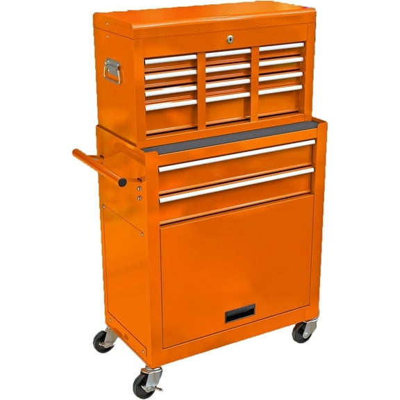 Kselythan 8 Drawer Rolling Tool Chest With Detachable Top, Large Capacity Toolbox On Wheels, Tool Storage Cabinet With Removable Portable Box