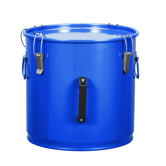 Kselythan 8 Gal Fryer Grease Bucket, Steel Oil Disposal Caddy, Fryer Oil Bucket with Rust-proof Coating with Lid Lock Clips Filter Bag, Grease Transport Container
