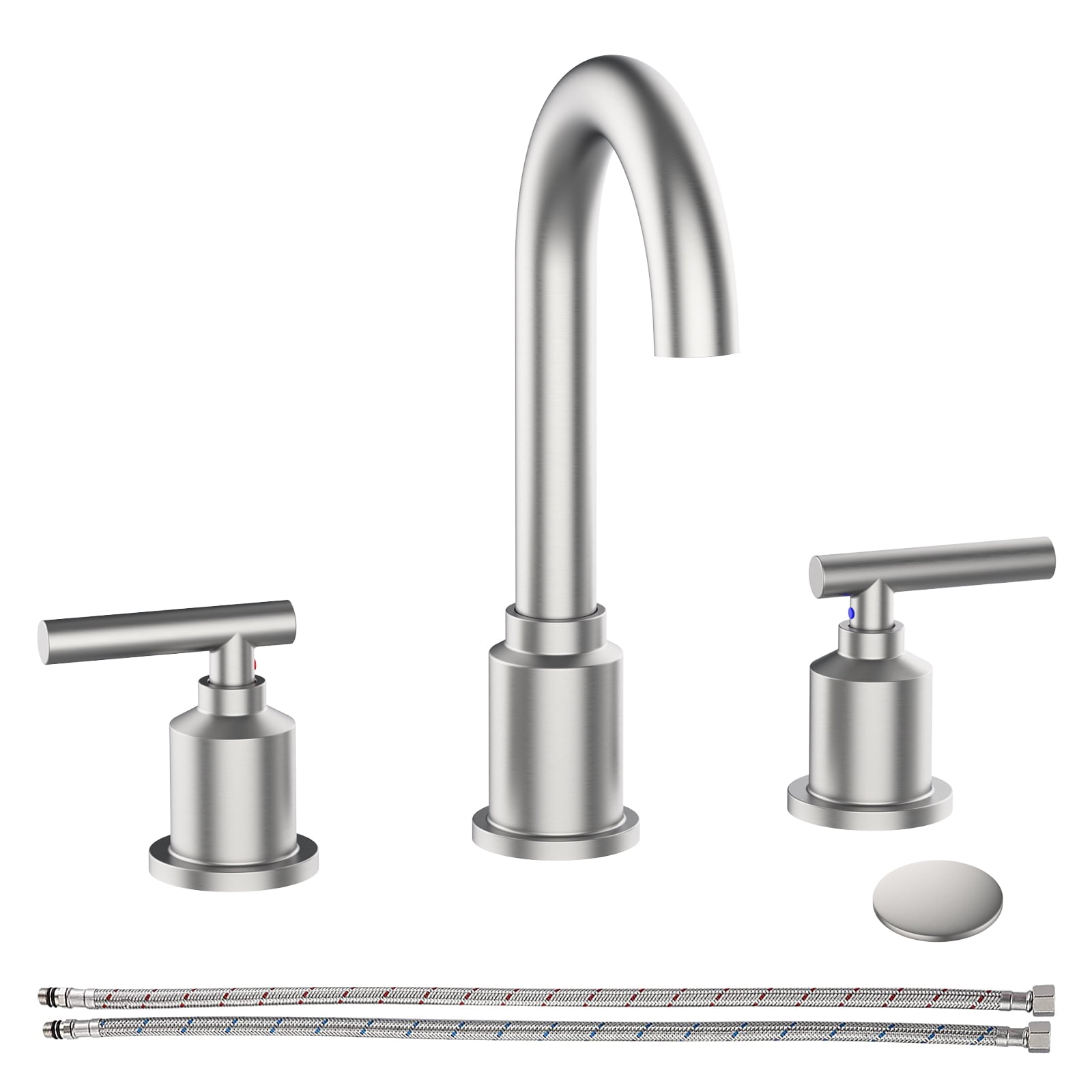 Kselythan 8 inch Bathroom Faucet 3 Hole, 2-Handle Bathroom Sink Faucet,   Widespread Bathroom Centerset Faucet Set with Drain Assembly