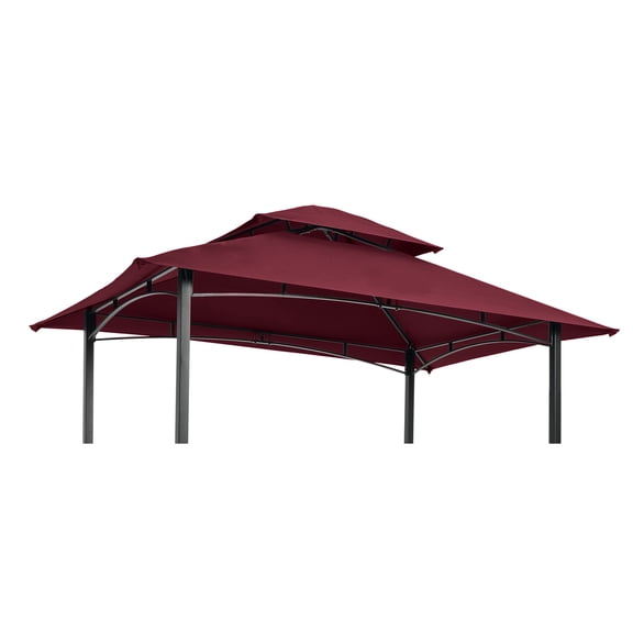 Kselythan 8x5Ft Grill Gazebo,Replacement Canopy Roof Double Tired Grill Shelter Cover Sunlight Shielding Top Cover With Rainproof Fabric Waterproof For Backyard Party Park Patio All Season