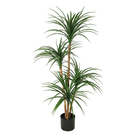 Kselythan Artificial Tree,4Ft Tropical Yucca Plant with Rubber Leaves and Natural Trunk for Living Room, Bedroom and Office