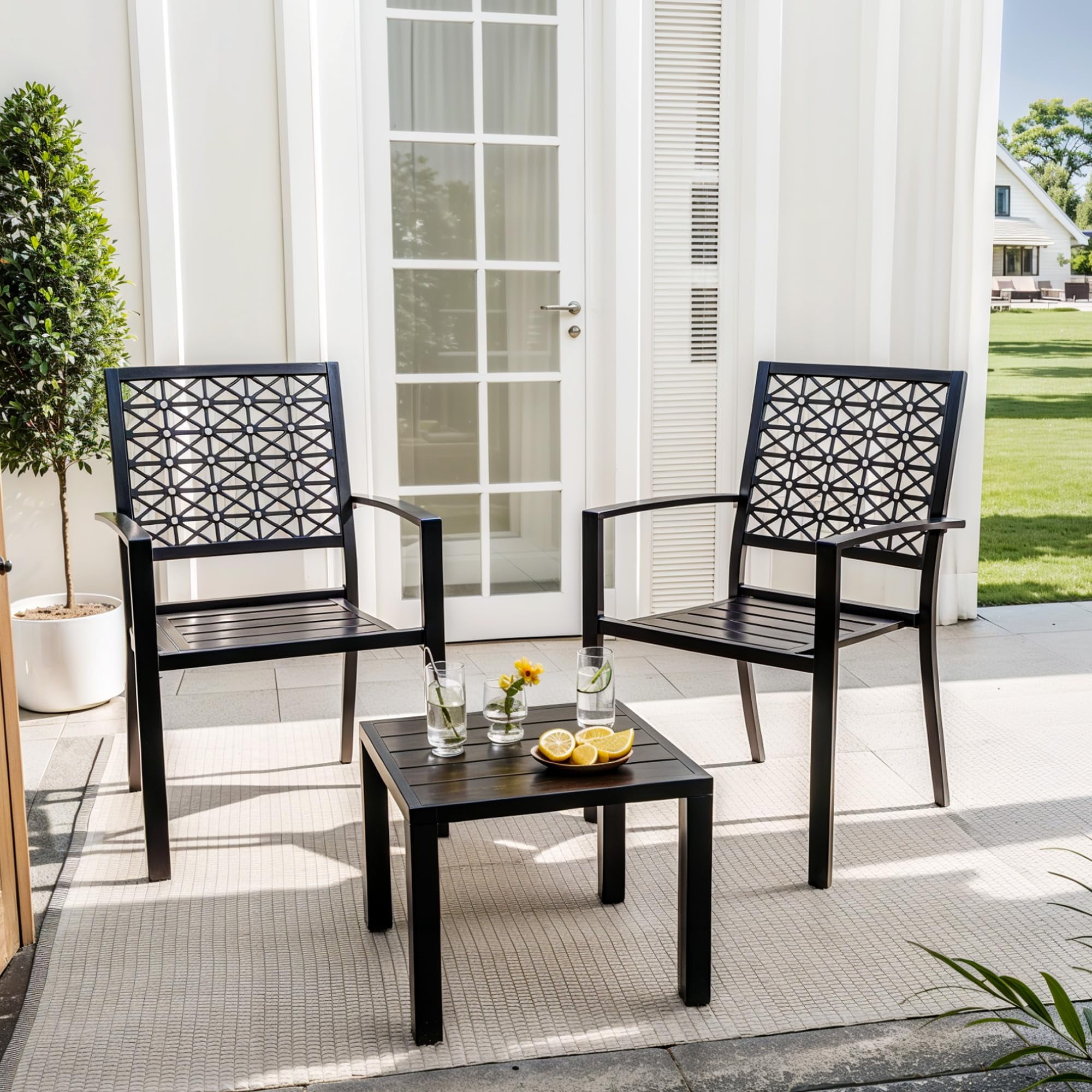 Kselythan Bistro Set 3 Piece Outdoor Patio Bistro Set,3 Pieces Patio ...