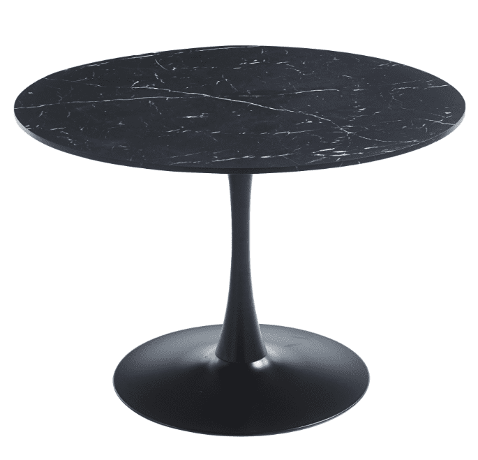 Kselythan Black Round Dining Table,Mid-Century Modern Round Dining ...