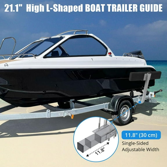 Kselythan Boat Trailer Guide, anti-rust steel Trailer Guide ons with Adjustable Width, Post Trailer Guide-On for Ski Boat Fishing Boat, Mounting Hardware Included
