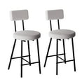 thumbnail image 1 of Kselythan Boucle Upholstered Bar Stool Set of 2,Modern Counter Height Bar Chair with High Back,Metal Footrest,Upholstered Bar Stools,Comfortable Dining Chairs for Kitchen Island,Dining Room, 1 of 8