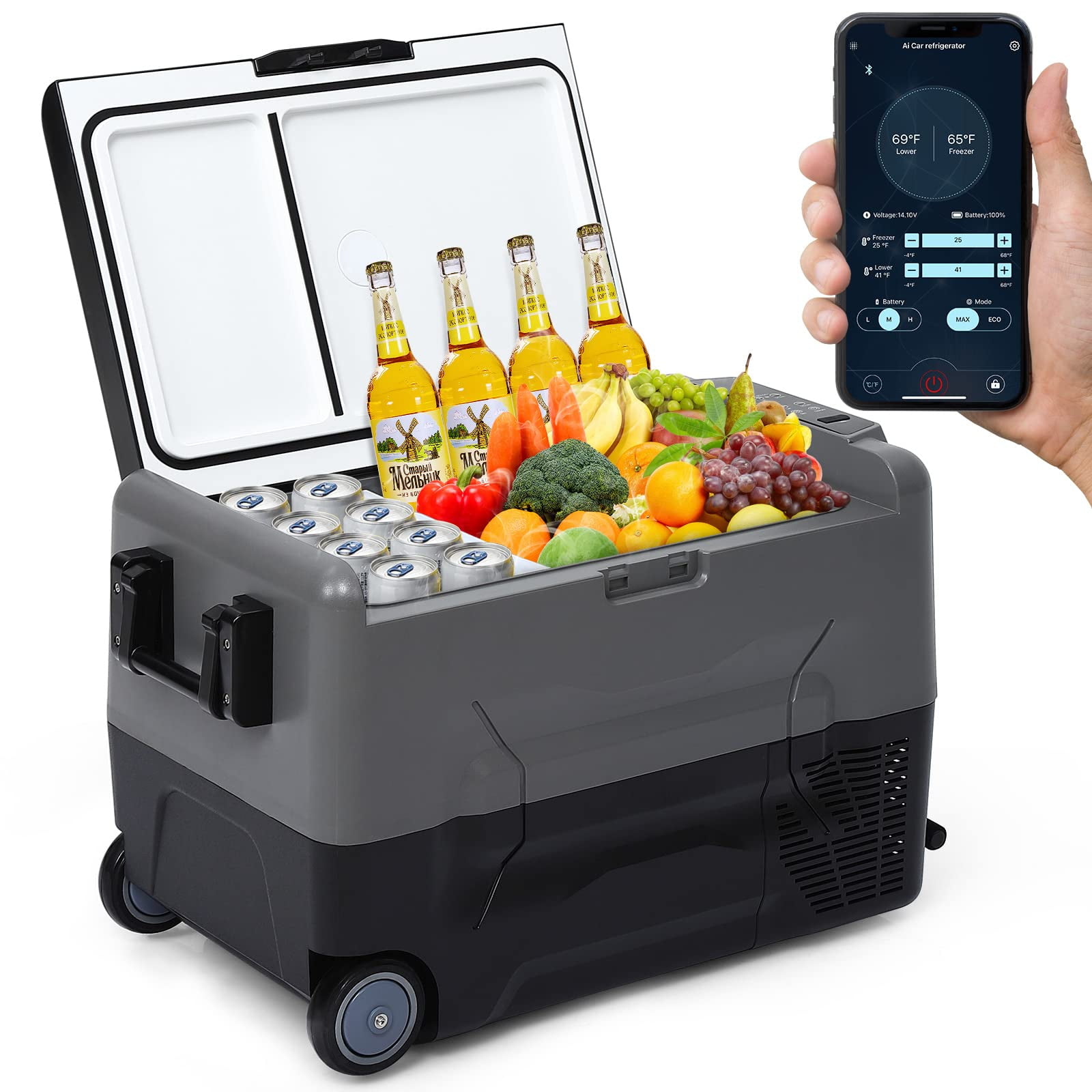 Kselythan Car Refrigerator With Movable Wheels Portable Freezer Dual kselythan-car-refrigerator-with-movable-wheels-portable-freezer-dual