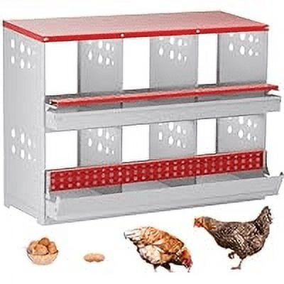 Kselythan Chicken Nesting Boxes for Laying Eggs,Metal Nesting Box for Chickens with Vented Holes and Swing Perch,Egg Laying Boxes for Chickens,Hens,Ducks,Heavy Duty Chicken Coop Laying Box