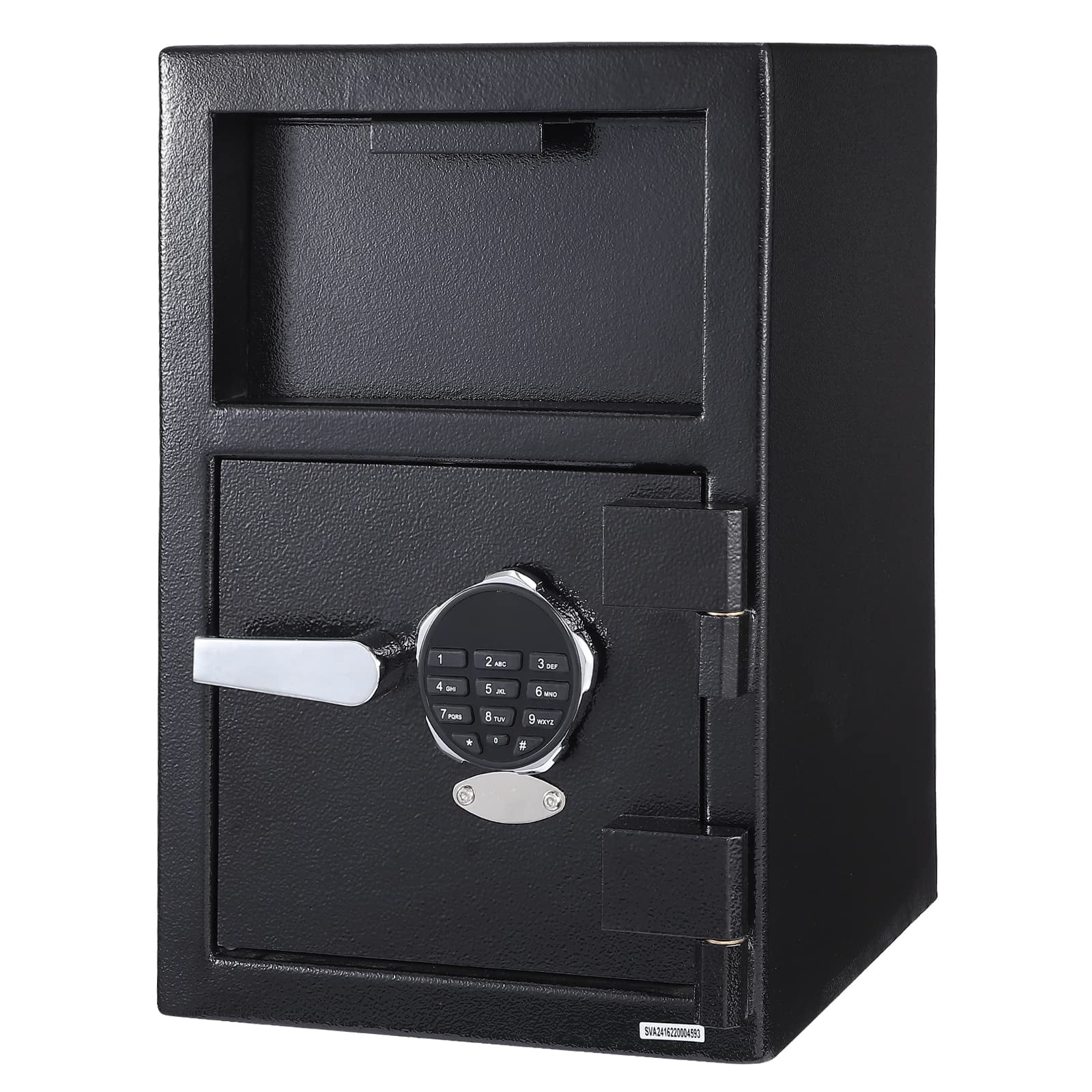 Black Steel Digital Depository Safe with Electronic Keypad, 13.7'' x 15.7'' x 19.2''