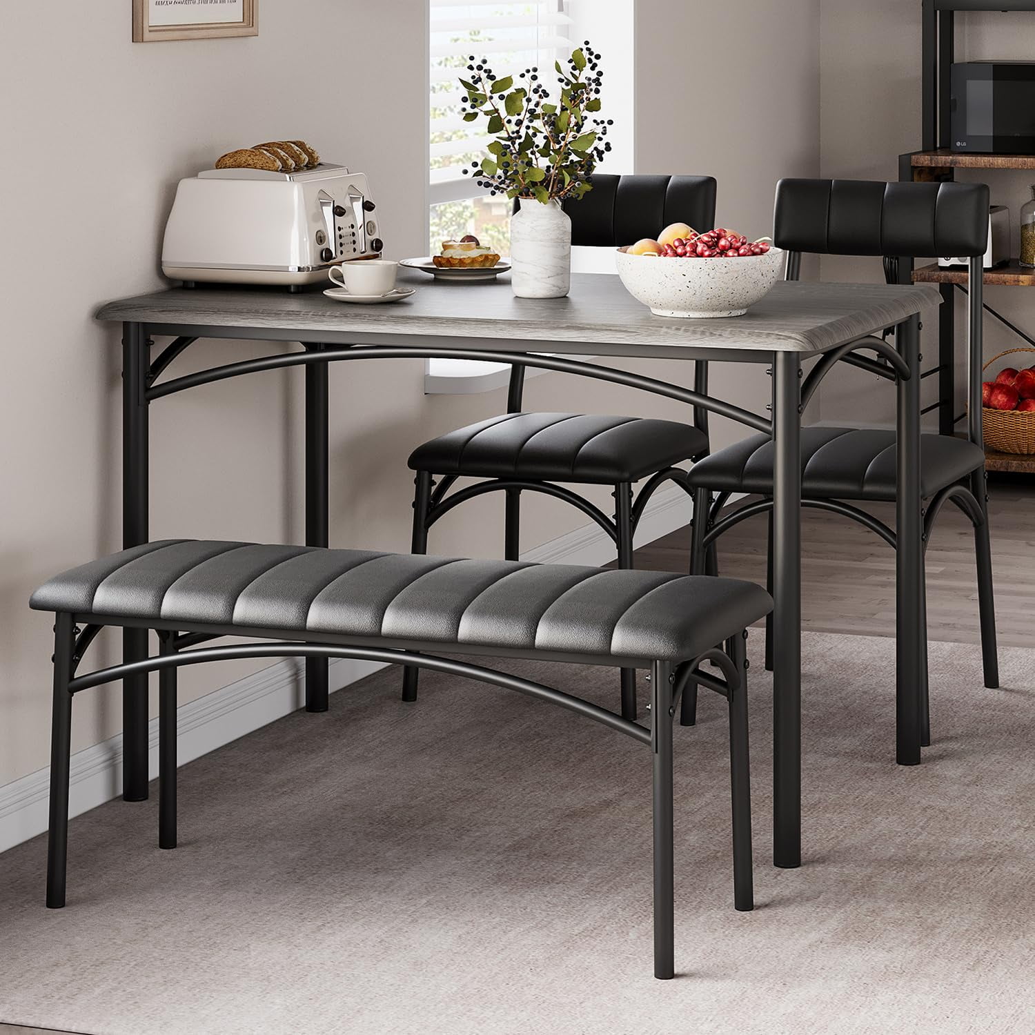 Kselythan Dining Table Set For 4, Rectangular Kitchen Table Set With ...