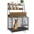 thumbnail image 1 of Kselythan Dog Crate Furniture, Dog Kennel with 3-Layer Storage Shelves, 37 inch Metal Dog Kennel with Adjustable Bowls, Heavy Duty Dog Crate for Indoor, 1 of 8