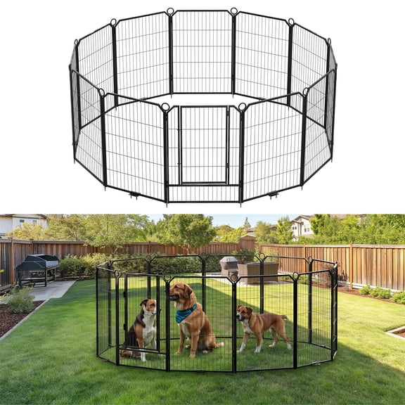 Kselythan Dog Playpen Outdoor,Metal Pet Fence,Folding Dog Fence With Gate,Pet Exercise Pen,Portable Pet Playpen For Yard Rv Camping Garden,For Puppy And Small Dogs