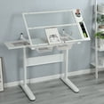 thumbnail image 1 of Kselythan Hand Crank Adjustable Drafting Table, Drawing Desk With 2 Metal Drawers And Stool Tiltable Tabletop Art Craft Work Station For Painting Writing, 1 of 7
