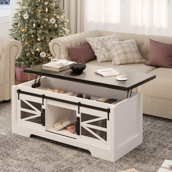Kselythan Lift Top Coffee Table, Coffee Table with Storage Shelf/Hidden Compartment, Lift Tabletop Dining Center Table for Home Living Room Office