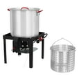 thumbnail image 1 of Kselythan Outdoor 80 Qt Seafood Boil Pot，Crawfish Boiler with Steam Boil Basket & Strainer,110000BTU Propane Jet Burner with Support Rack & Lifting Hook,0-10 PSI Regulator,Boil Pot for Cooking Shrimp, 1 of 8