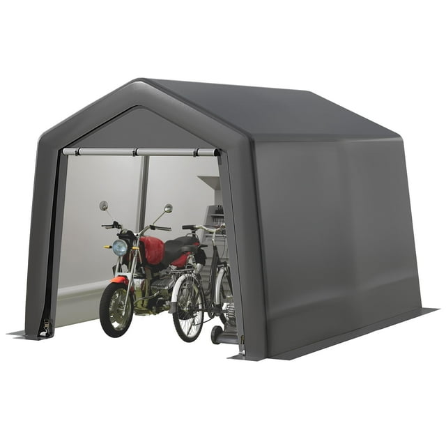 Kselythan Outdoor Portable Storage Shed, Heavy Duty Waterproof Carport With Roll-Up Zipper Doors For Motorcycle Bike Gardening Tools