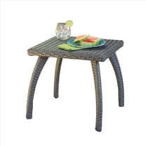 Kselythan Rattan Night Stand, Square Mid-Century Modern Patio Side End Table Small Spaces Accent Coffee Table For Living Room Bedroom Office Balcony