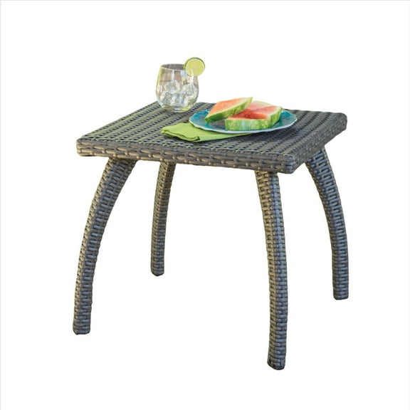 Kselythan Rattan Night Stand, Square Mid-Century Modern Patio Side End Table Small Spaces Accent Coffee Table For Living Room Bedroom Office Balcony