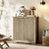 Kselythan Storage Cabinet with Fluted Doors,Fluted Buffet Sideboard Cabinet,Accent Modern Credenza with Doors & Shelves,Wood Credenza Storage Console Cabinet for Living Room Kitchen Dining Room