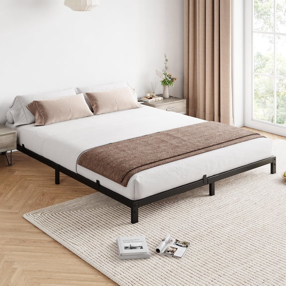 Kselythan Twin Bed Frame No Box Spring Needed, With Storage Metal 14 Inch Platform Base Foundation Heavy Duty Steel Slats Support Metal Platform Twin Bed Frame Easy Assembly Noiseless