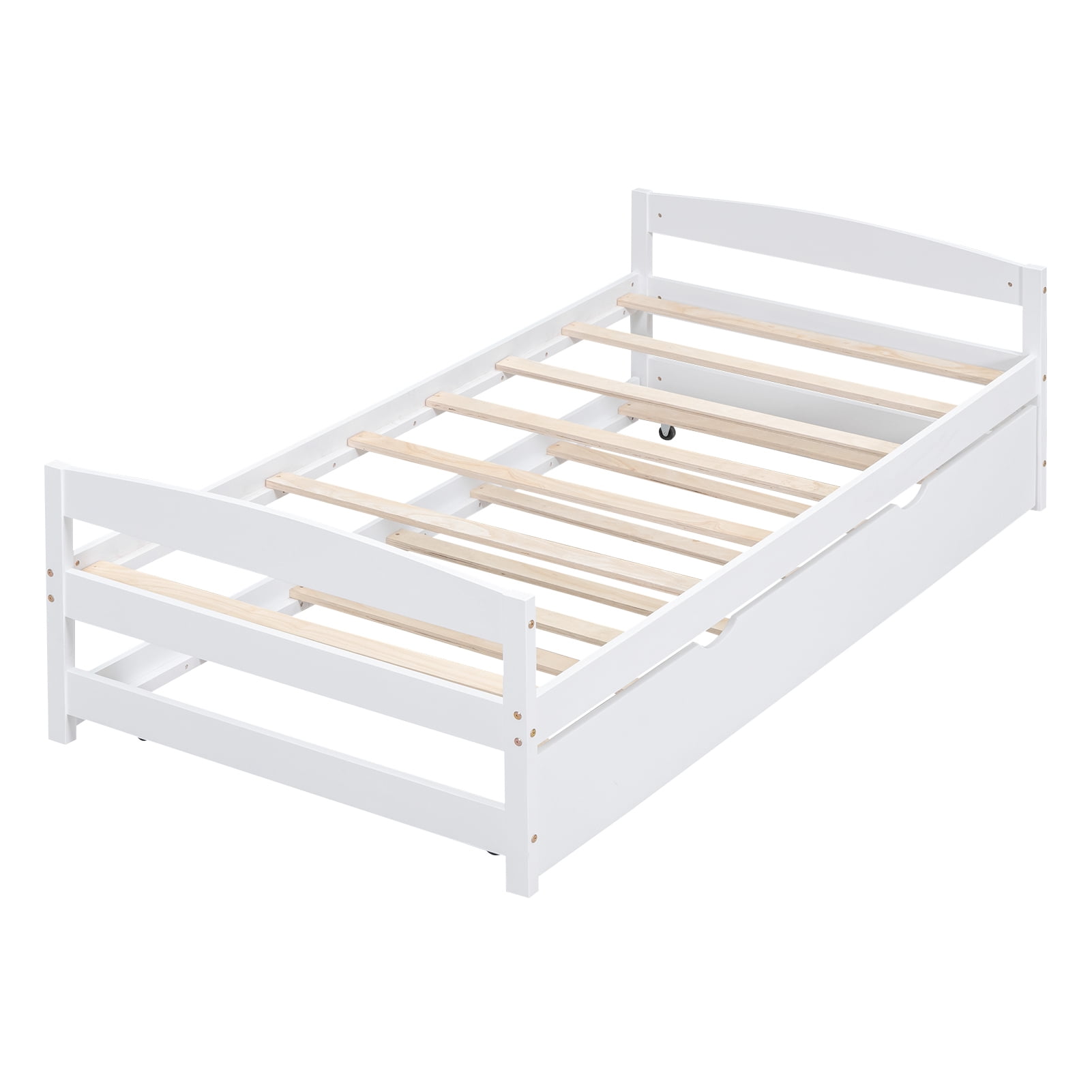 Twin Wooden Daybed with Trundle Bed Sofa Bed for Bedroom main image 0