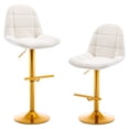 thumbnail image 1 of Kselythan Velvet Swivel Bar Stools Set Of 2, Adjustable Counter Height Bar Chairs With Back Gold Base,Modern Kitchen Island Stools For Home Bar/Dining Room White, 1 of 8
