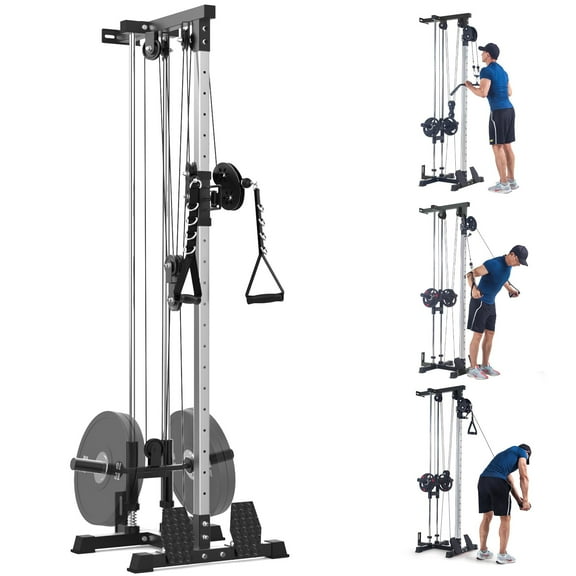 Kselythan Wall Mount Cable Machine,LAT Power Cable Machine, LAT Pull Down and LAT Row LAT Tower,Cable Crossover Machine with 20 Positions,LAT Pulldown Machines for Home Gym Total Body Training
