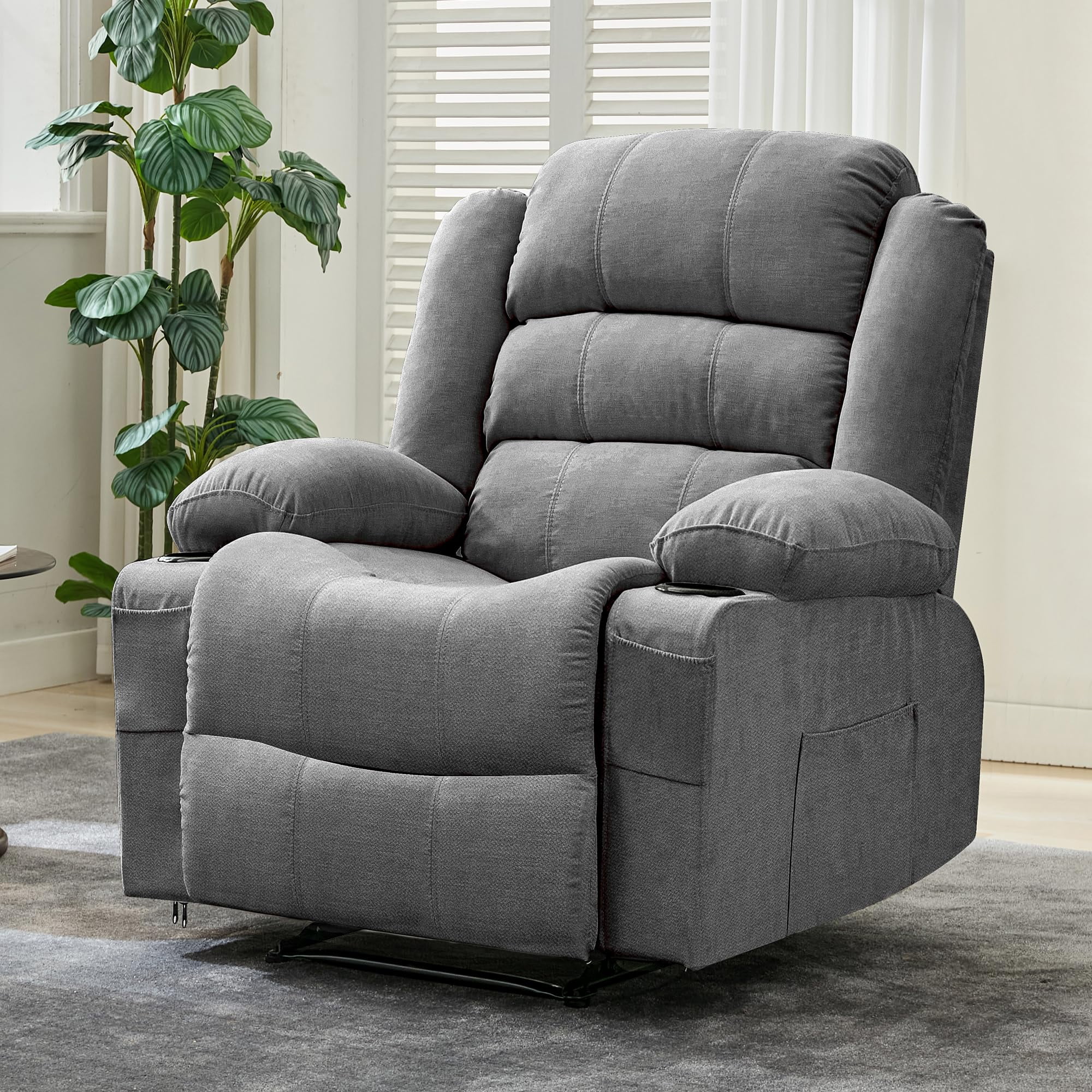 Kselythan Wide Rocker Recliner Chair for Adults,Manual Oversized ...