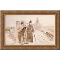 thumbnail image 1 of Ksenia ja Nedrov Pietarin taideakatemian katolla keskustelemassa taiteesta 24x18 Gold Ornate Wood Framed Canvas Art by Repin, Il'ya, 1 of 2