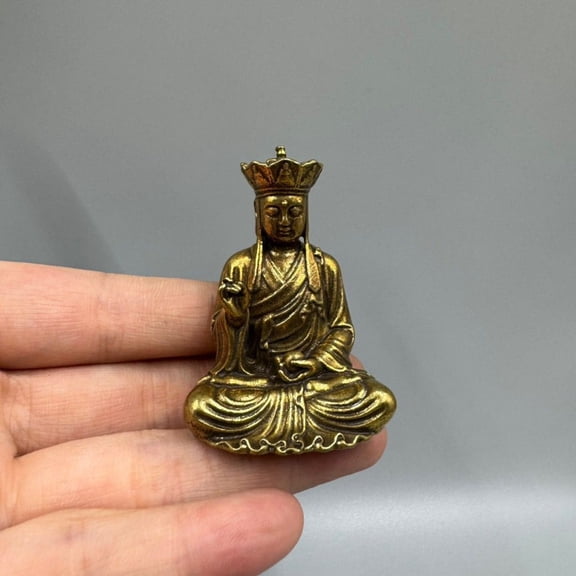 Ksitigarbha Buddha Statue Figurine Home Altar Decor Buddhist Style Spiritual Sculpture for Meditation or Shrine Display