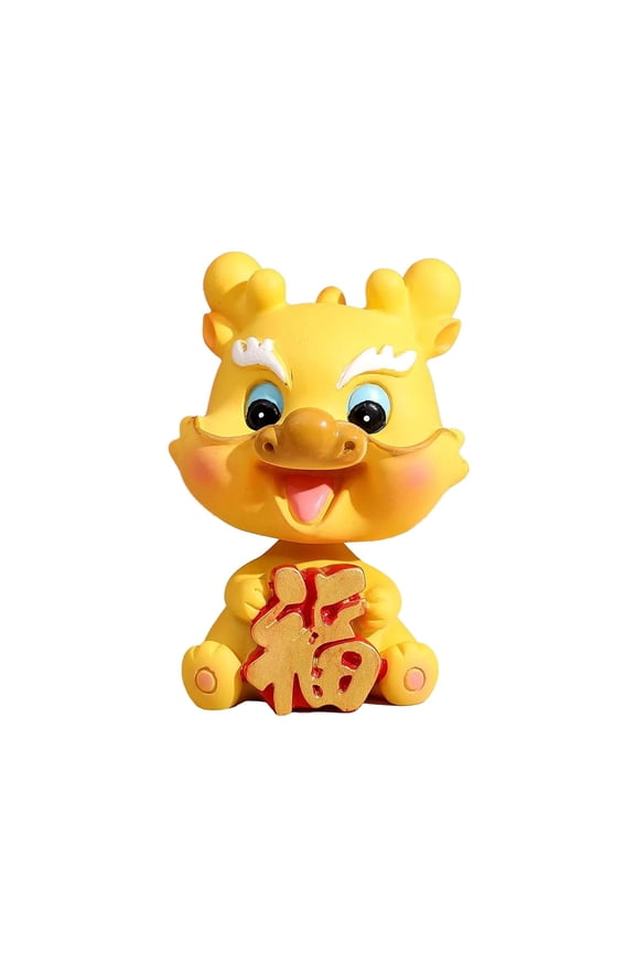 1 Piece Dragon Statue Tabletop Ornament 2024 Chinese New Year Dragon Shaking Head Mascots for Car Home Desktop Decoration Spring Festival Zodiac Blessing Souvenir Gift (Style 2)